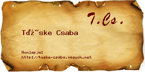 Tüske Csaba névjegykártya